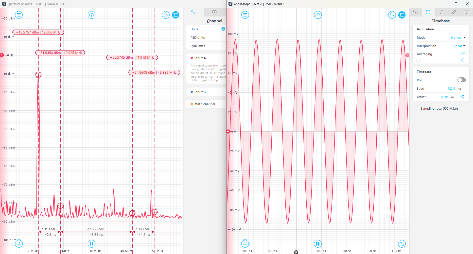 Adder example with interlaced input and output