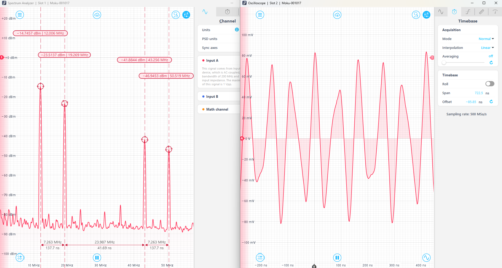 Adder example with no interlacing but with output interpolation