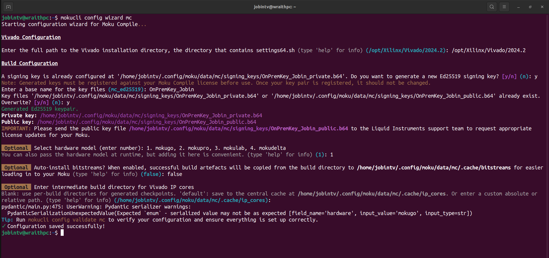 Configuring Moku Compile